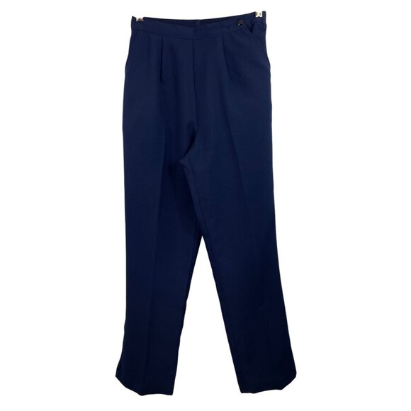 Salon Studio Pants - Salon Studio Womens Size 8 Blue Elastic Waist Pull On Knit Straight Leg Pants